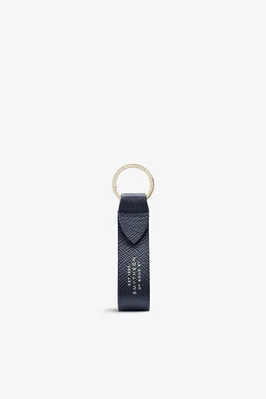 SMYTHSON Panama Cross-grain Leather Keyring 10cm
