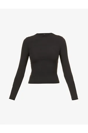 SKIMS Round-neck Long-sleeve Stretch-cotton Jersey Top