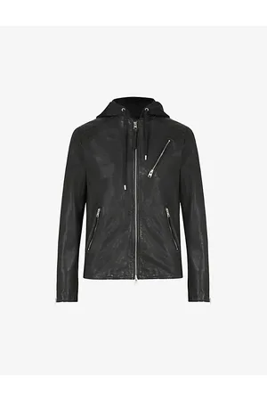 AllSaints Harwood Leather and Jersey Jacket