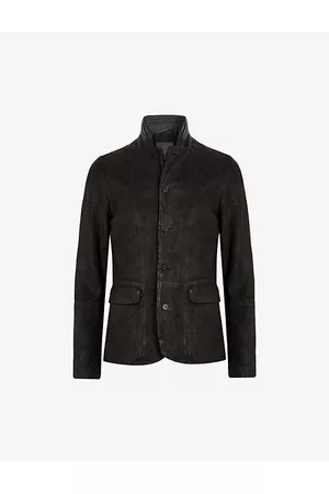 AllSaints Survey Brushed-leather Blazer