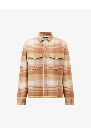 AllSaints Sacco Faux Fur-lined Check Cotton Shacket