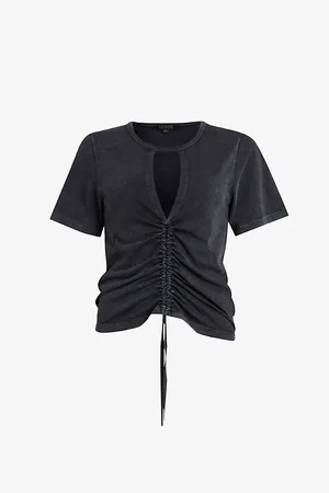 AllSaints Gigi Ruched Cotton Top