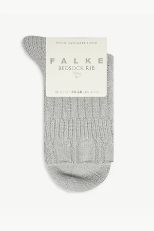 Falke Bedsock Ribbed Knitted Wool-blend Socks