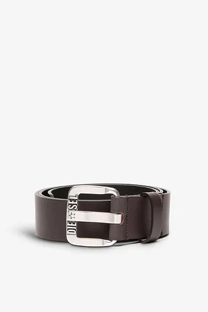 Diesel B-star Logo-embossed Leather Belt