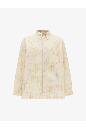 AllSaints Crema Striped Bleached Cotton Oxford Shirt