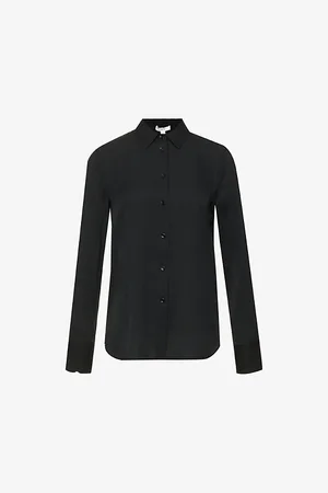 Vince Long-sleeved Slim-fit Stretch-silk Shirt