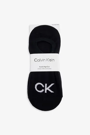 Calvin Klein Logo-print Anti-slip Pack of Three Stretch-cotton Blend Socks