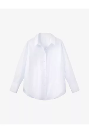The White Company Curved-hem Oversized Cotton-poplin Shirt