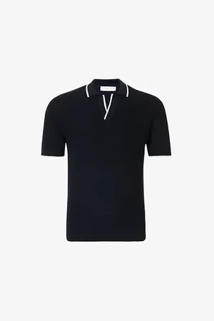 Orlebar Brown Horton Contrast-stripe Knitted Wool Polo Shirt