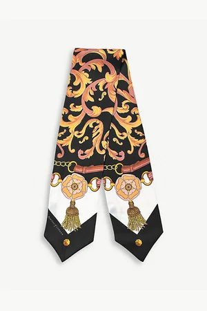 ASPINAL OF LONDON Signature Graphic-print Silk Scarf
