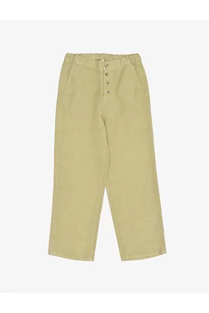 Caramel Erodium Round-pocket Linen Trousers 3-12 Years