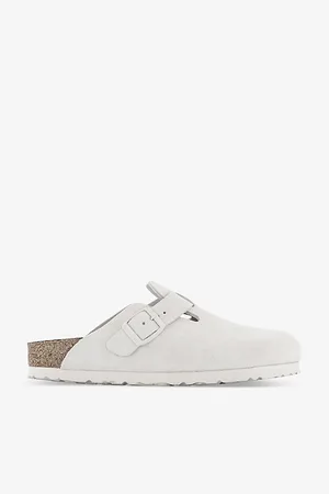 Birkenstock Boston Clog Buckled Suede Mules