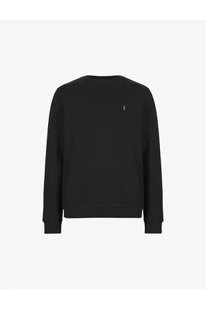 AllSaints Raven Logo-embroidered Cotton-jersey Sweatshirt