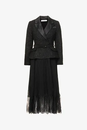 Self-Portrait V-neck Metallic-weave Woven Midi Dress