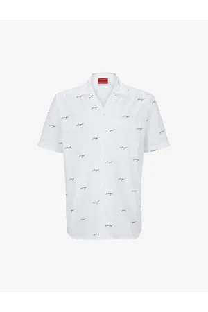 HUGO BOSS Leisure Logo-print Relaxed-fit Cotton Poplin Shirt