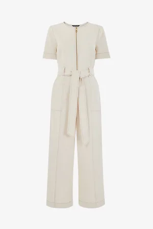 Whistles Cropped Denim Jumpsuit