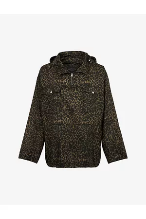 AllSaints Punta Oversized Leopard-print Woven Jacket