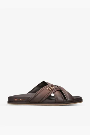 santoni Erik Brand-plaque Leather Sandals