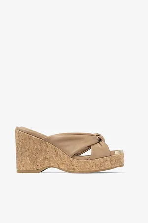 Jimmy Choo Avenue Knot-embellished Leather Wedge Sandals