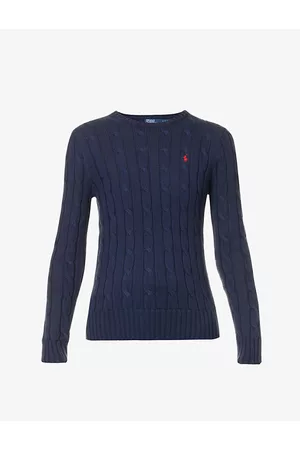 Ralph Lauren Julianna Brand-embroidered Regular-fit Cotton-knit Jumper