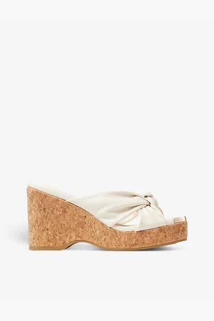 Jimmy Choo Avenue Knot-embellished Leather Wedge Sandals