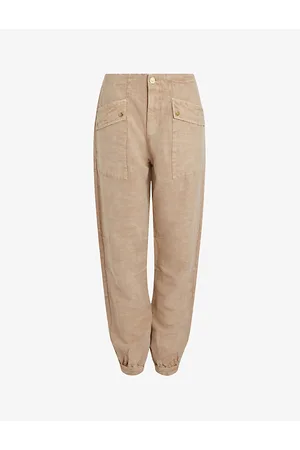 AllSaints Val Patch-pocket Tapered-fit High-rise Linen Blend Trousers