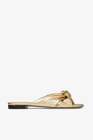 Jimmy Choo Avenue Knot-embellished Leather Mules