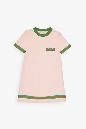 Gucci Ribbed-neck Short-sleeve Cotton-jersey Dress 4-12 Years