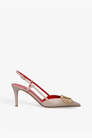 VALENTINO GARAVANI Vlogo 80 Pointed-toe Leather Slingback Courts