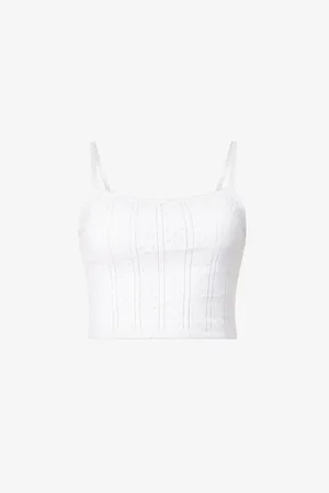 Cou Cou Intimates Pointelle Cropped Organic-cotton Top