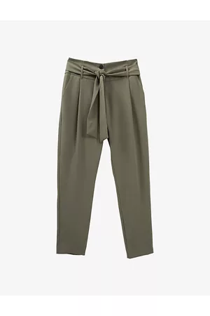 IKKS Belted Straight-leg Mid-rise Woven Trousers