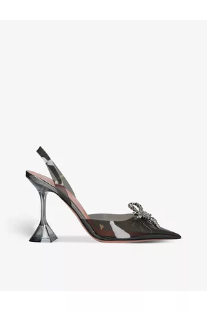 Amina Muaddi Rosie Crystal-embellished Pvc Slingback Courts