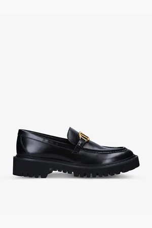 VALENTINO GARAVANI Vlogo Logo-embellished Leather Loafers