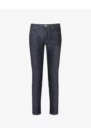 Emporio Armani Brand-plaque Straight-leg Mid-rise Stretch-denim Jeans