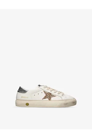 Golden Goose May Glitter Star-patch Leather Low-top Trainers
