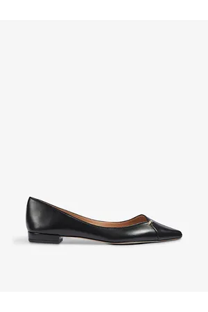 LK Bennett Cally Gold-tone Hardware-embellished Leather Flats