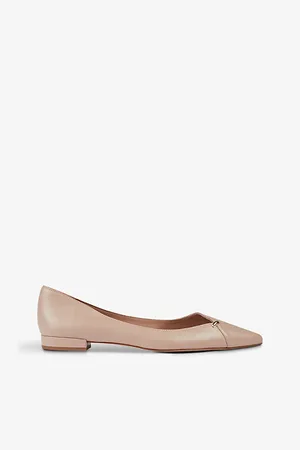 LK Bennett Cally Gold-tone Hardware-embellished Leather Flats