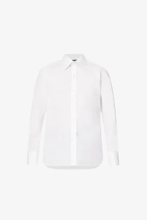 Tom Ford Straight-yoke Spread-collar Slim-fit Cotton-poplin Shirt