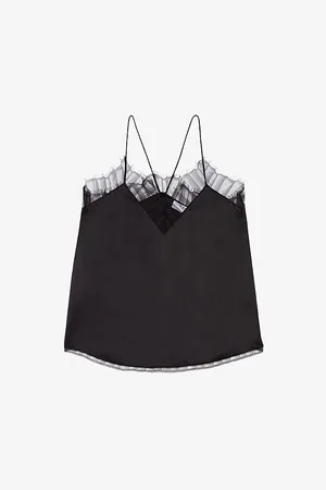 IRO Berwyn Lace-trim Silk Camisole Top