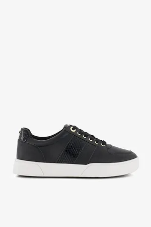 Dune Elysium Side-stripe Leather Low-top Trainers