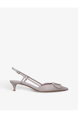 VALENTINO GARAVANI Vlogo 40 Pointed-toe Leather Slingback Courts