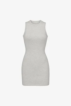 SKIMS Slim-fit Scoop-neck Stretch-cotton Mini Dress