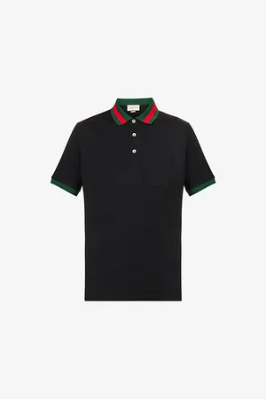 Gucci Striped-collar Regular-fit Stretch-cotton Piqué Polo Shirt