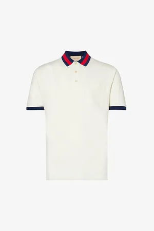 Gucci Striped-collar Regular-fit Stretch-cotton Piqué Polo Shirt