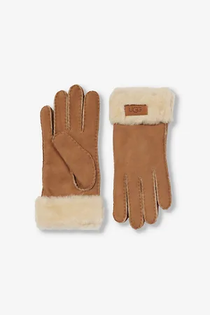 UGG Logo-patch Suede and Shearling Gloves