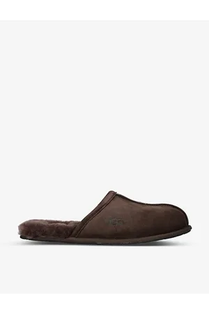 UGG Scuff Logo-embroidered Suede and Shearling Slippers