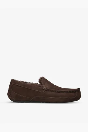 UGG Ascot Logo-embroidered Suede and Shearling Slippers