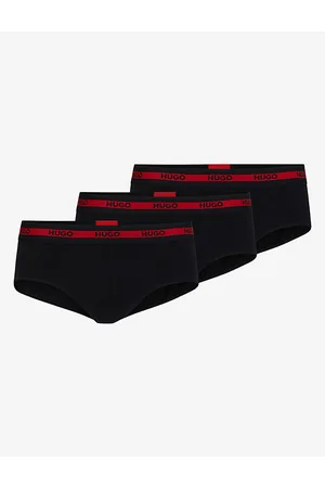 HUGO BOSS Pack of Three Logo-waistband Stretch-cotton Briefs