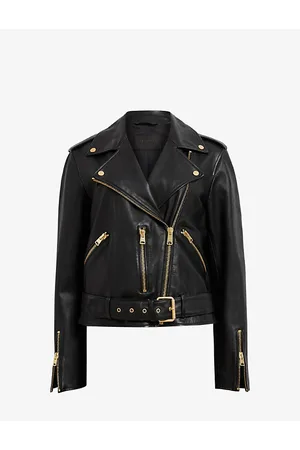 AllSaints Balfern Belted-hem Leather Biker Jacket