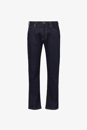 Emporio Armani Belt-loop Five-pocket Regular-fit Straight-leg Stretch-denim Jeans